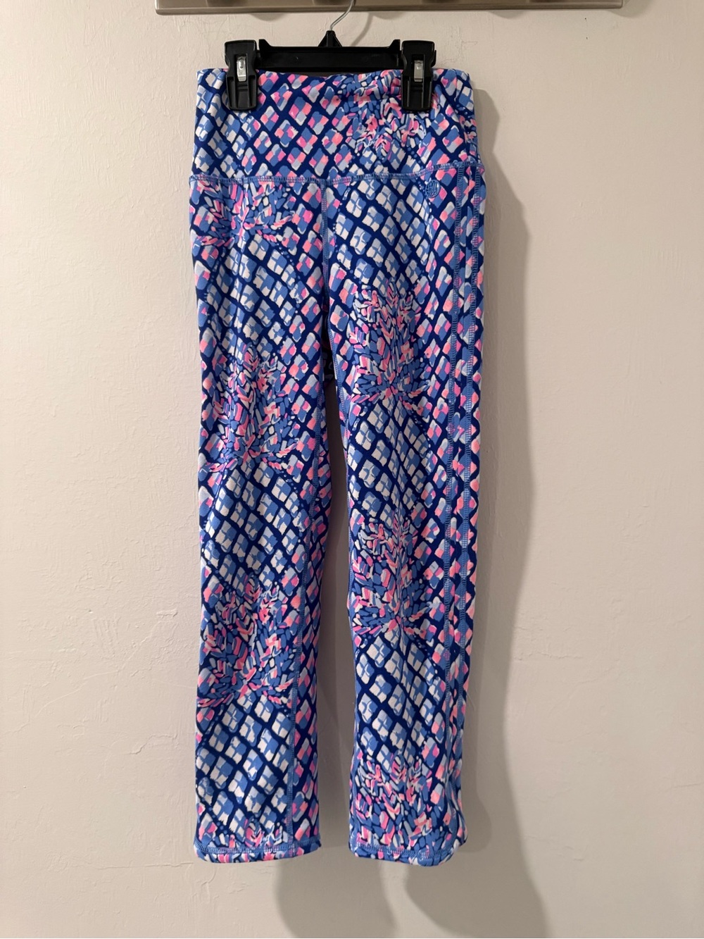 Lilly Pulitzer LUXLETIC Blue & Pink Geometric Print Leggings